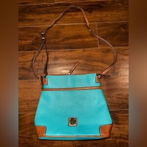 Dooney & Bourke Aqua and Brown Crossbody Bag